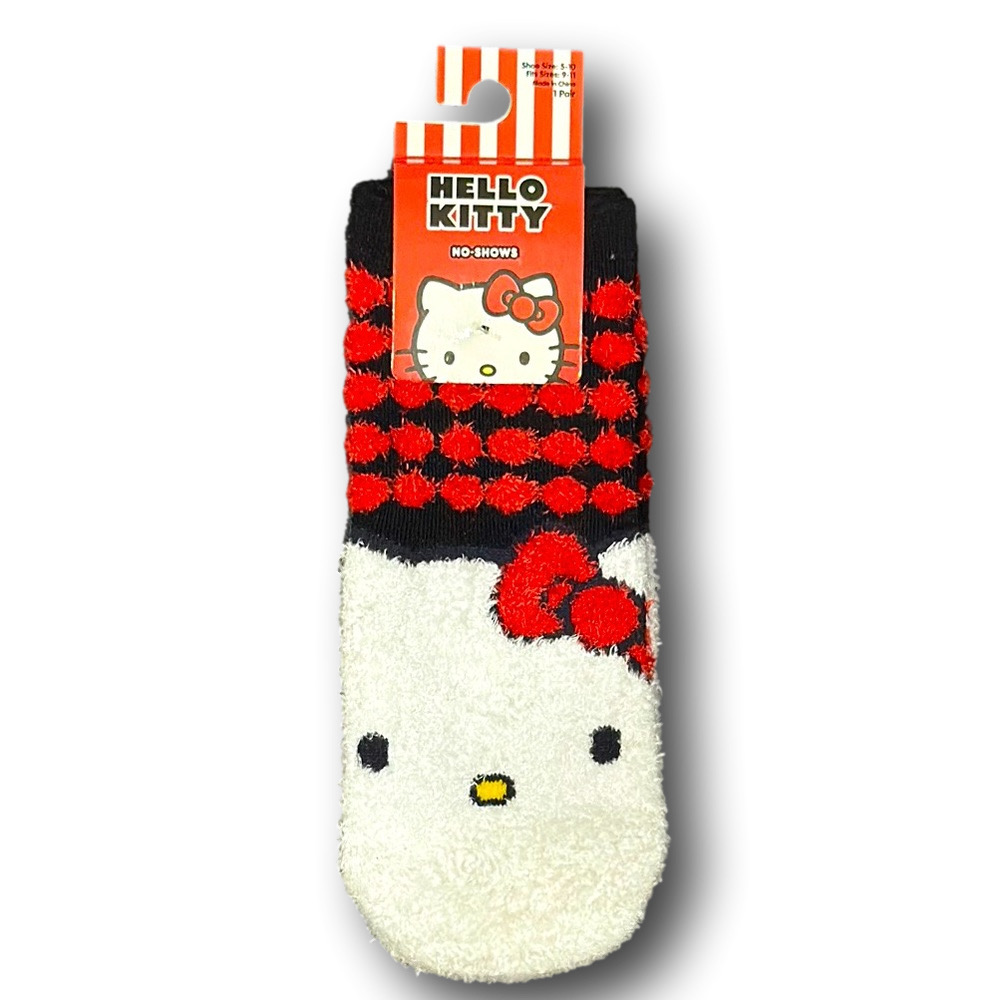 3/$20 Hello Kitty Funny Novelty Fuzzy No-Show Socks - NWT